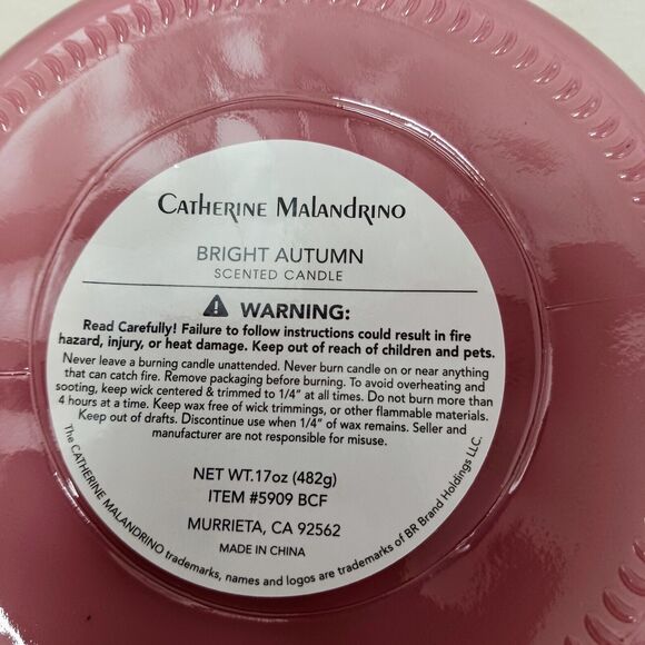 Catherine Malandrino BRIGHT AUTUMN Candle SOY Hand Poured Exotic Jar Retail $67 - Picture 13 of 13